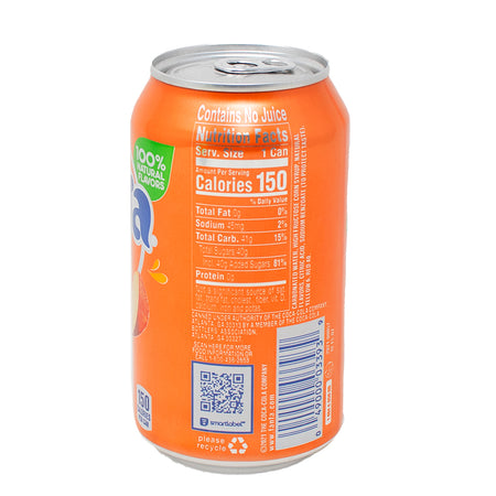 Fanta Peach Soda Pop 330mL - 12 Pack  Nutrition Facts Ingredients