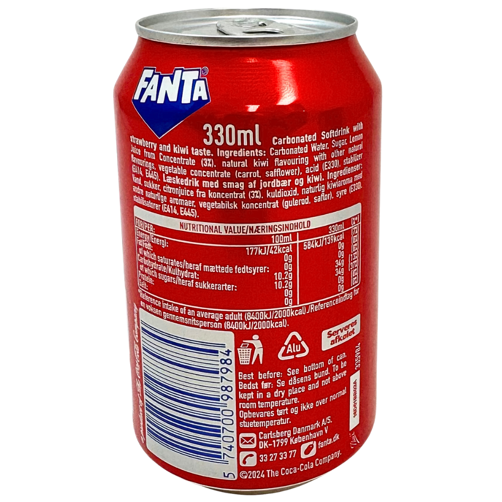 Fanta Strawberry and Kiwi (Poland) 330mL - 24 Pack