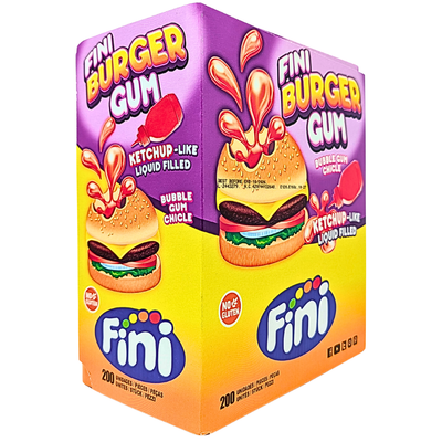 Fini Burger Bubble Gum 200ct (UK) - 1 Box