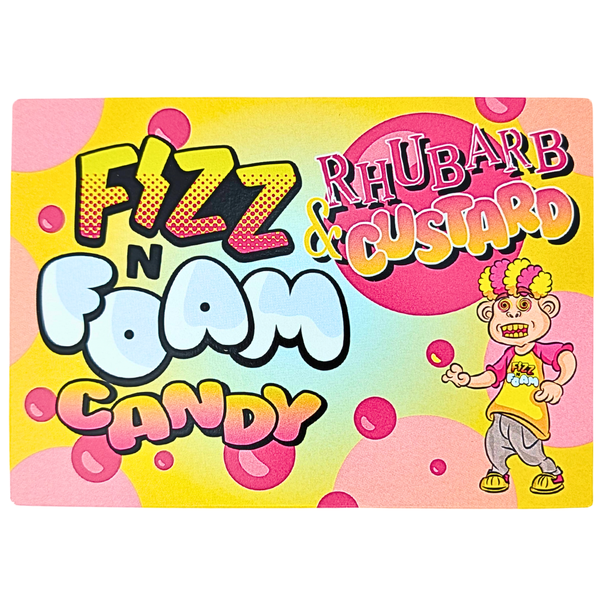 Fizz N Foam Candy Rhubarb & Custard 100g (UK) - 12 Pack