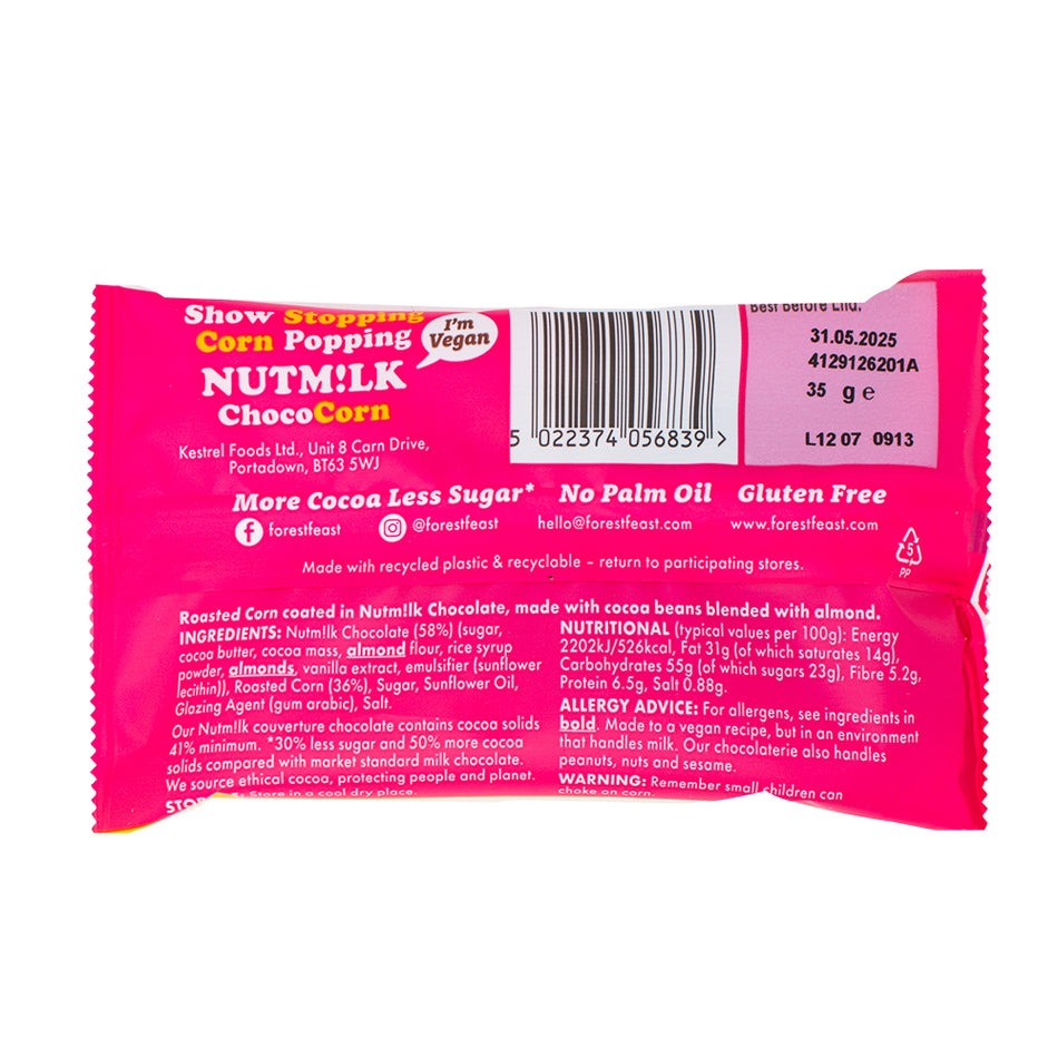 Forest Feast Nutmilk Choco Corn (UK) 35g - 12 Pack  Nutrition Facts Ingredients