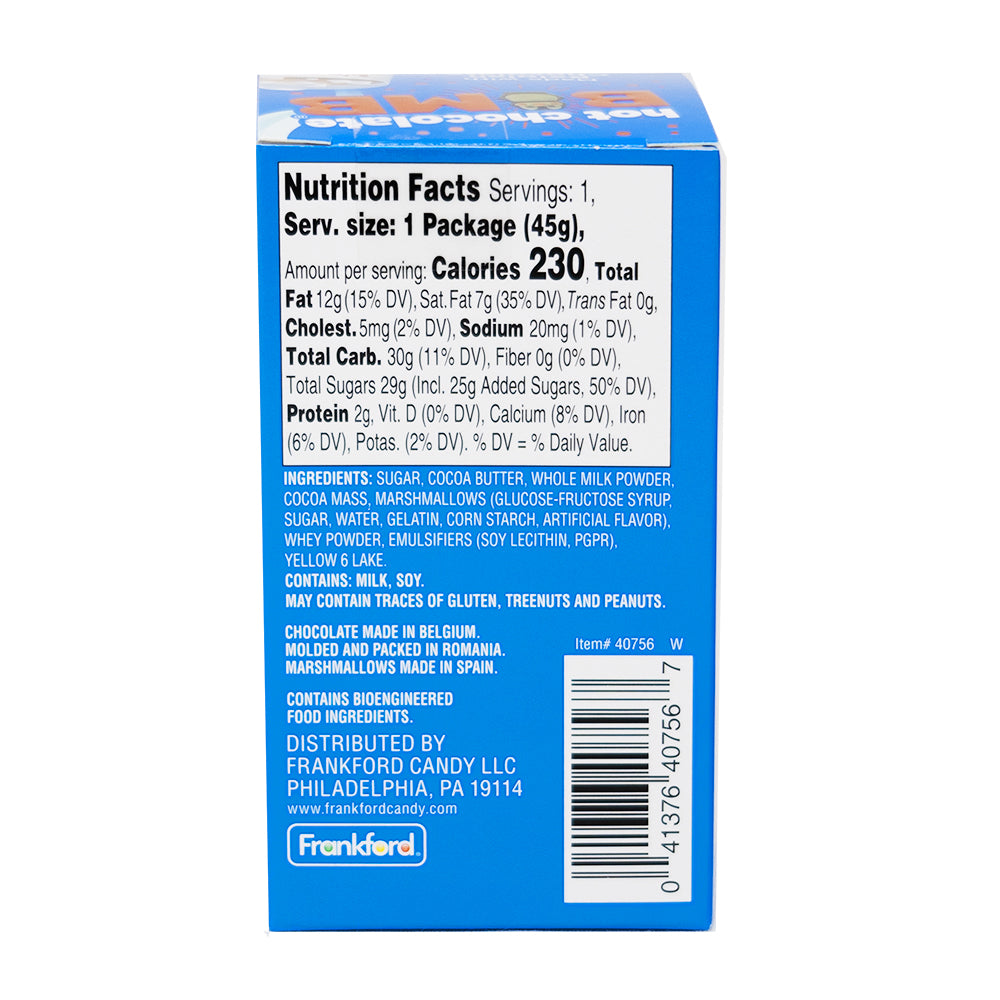 Hot Chocolate Bombs Assorted Character 1.6oz - 24 Pack  Nutrition Facts Ingredients
