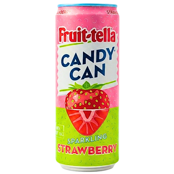 Fruit-tella Candy Can Sparkling Strawberry 330mL - 12 Pack