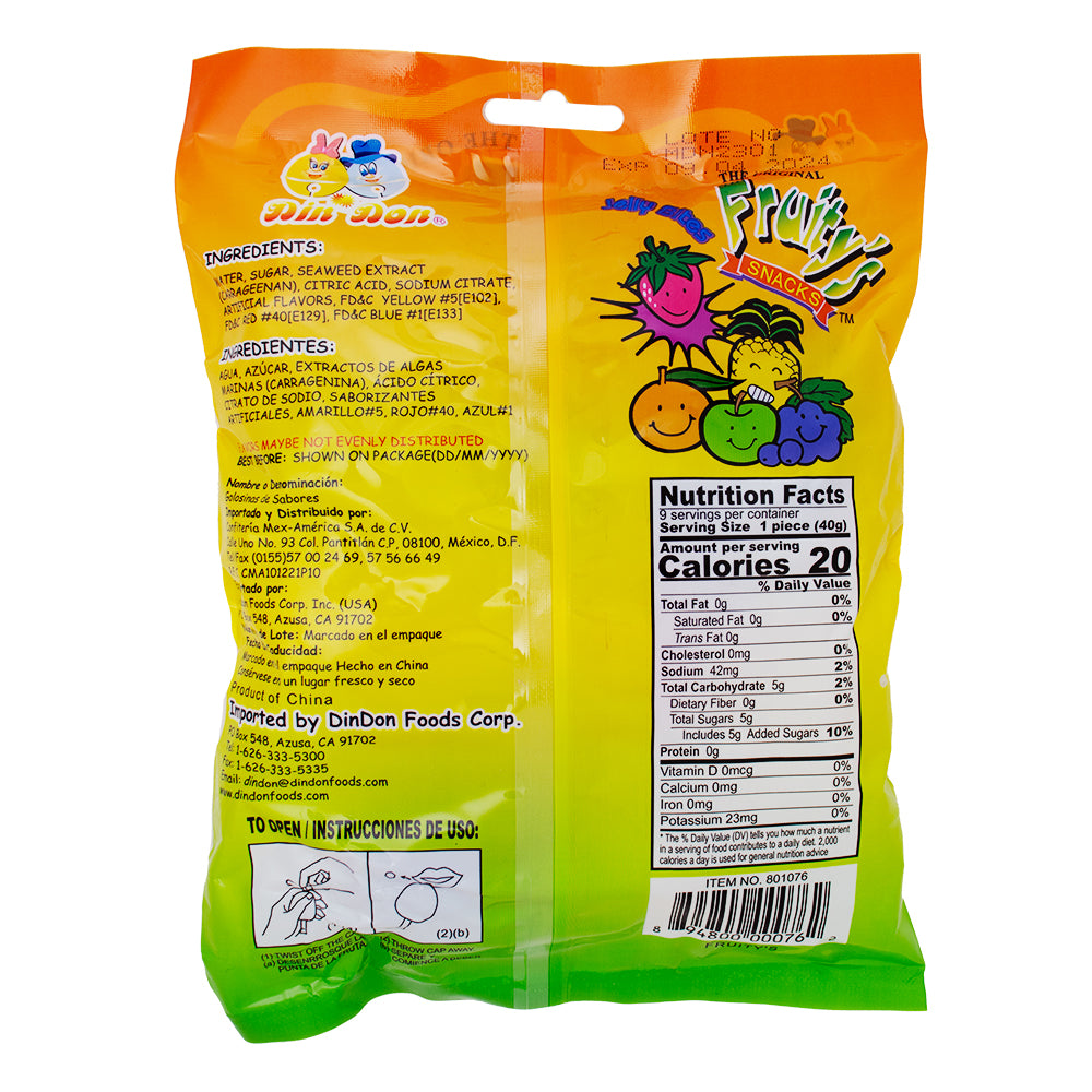 Fruity's Ju-C Jelly Snacks Jelly Bites - 30 Pack Nutrition Facts Ingredients