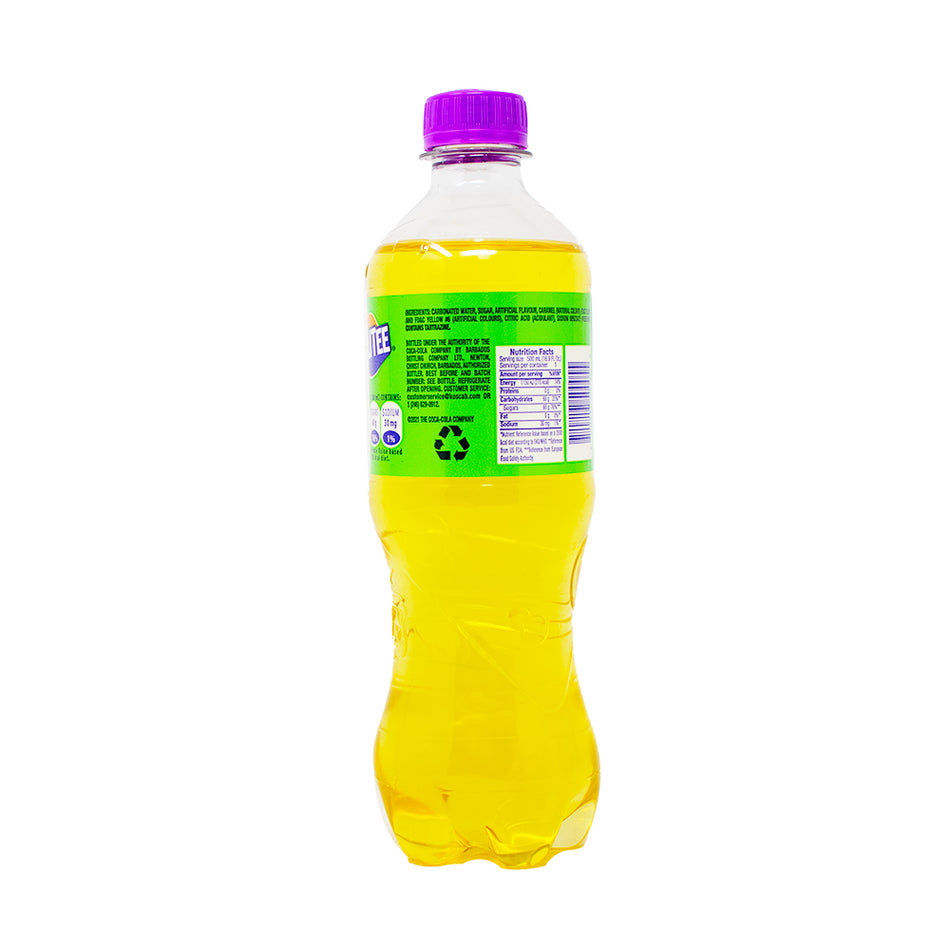 Frutee Pear Splash Soda (Barbados) 500mL - 24 Pack  Nutrition Facts Ingredients