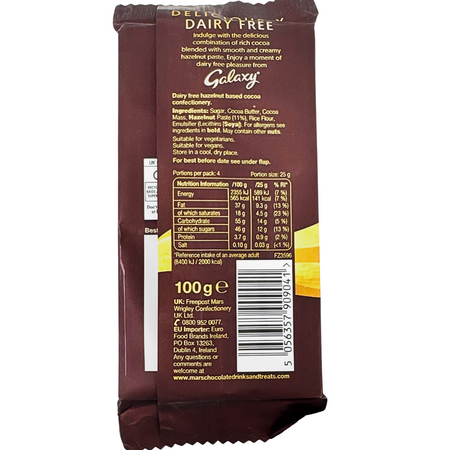 Galaxy Vegan Classic Chocolate Bar 100g - 9 Bars