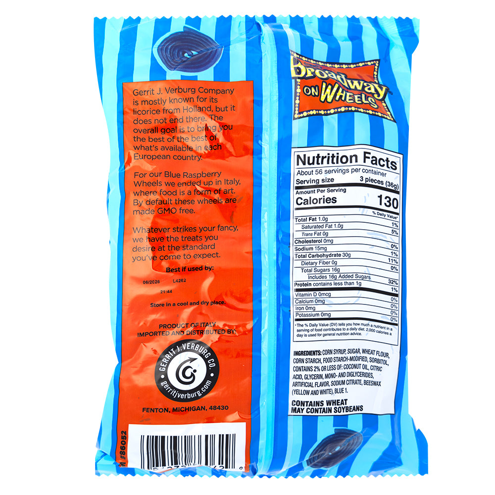 Gerrit's Broadway on Wheels Blue Raspberry - 2kg  Nutrition Facts Ingredients
