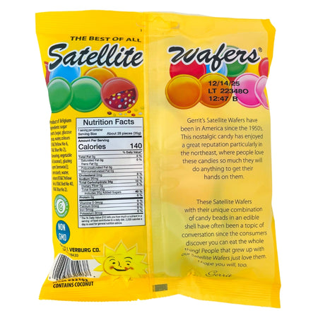 Gerrit's Satellite Wafers 1.23oz - 12 Pack  Nutrition Facts Ingredients