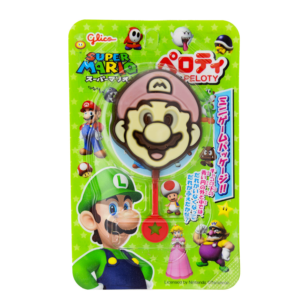 Glico Super Mario Chocolate Lollipops (Japan) 20g - 12 Pack 