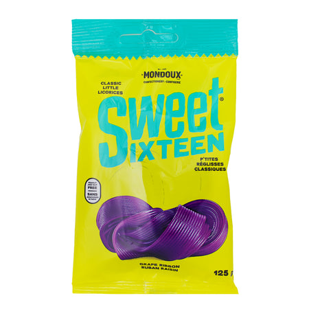 Sweet Sixteen Grape Ribbon 125g - 10 Pack - Mondoux Candy - Canadian Candy - Licorice Candy - Wholesale Candy - Candy Store - Sweet Sixteen - Ribbon Candy - Grape Candy