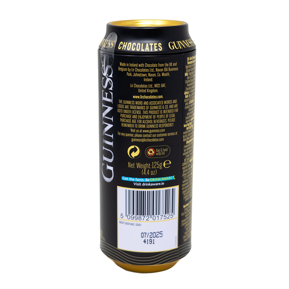 Guinness Chocolates Can (UK) 125g - 8 Pack  Nutrition Facts Ingredients
