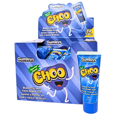 Gumleys Choo Blueberry Paste Bubble Gum 45g - 24 Tubes