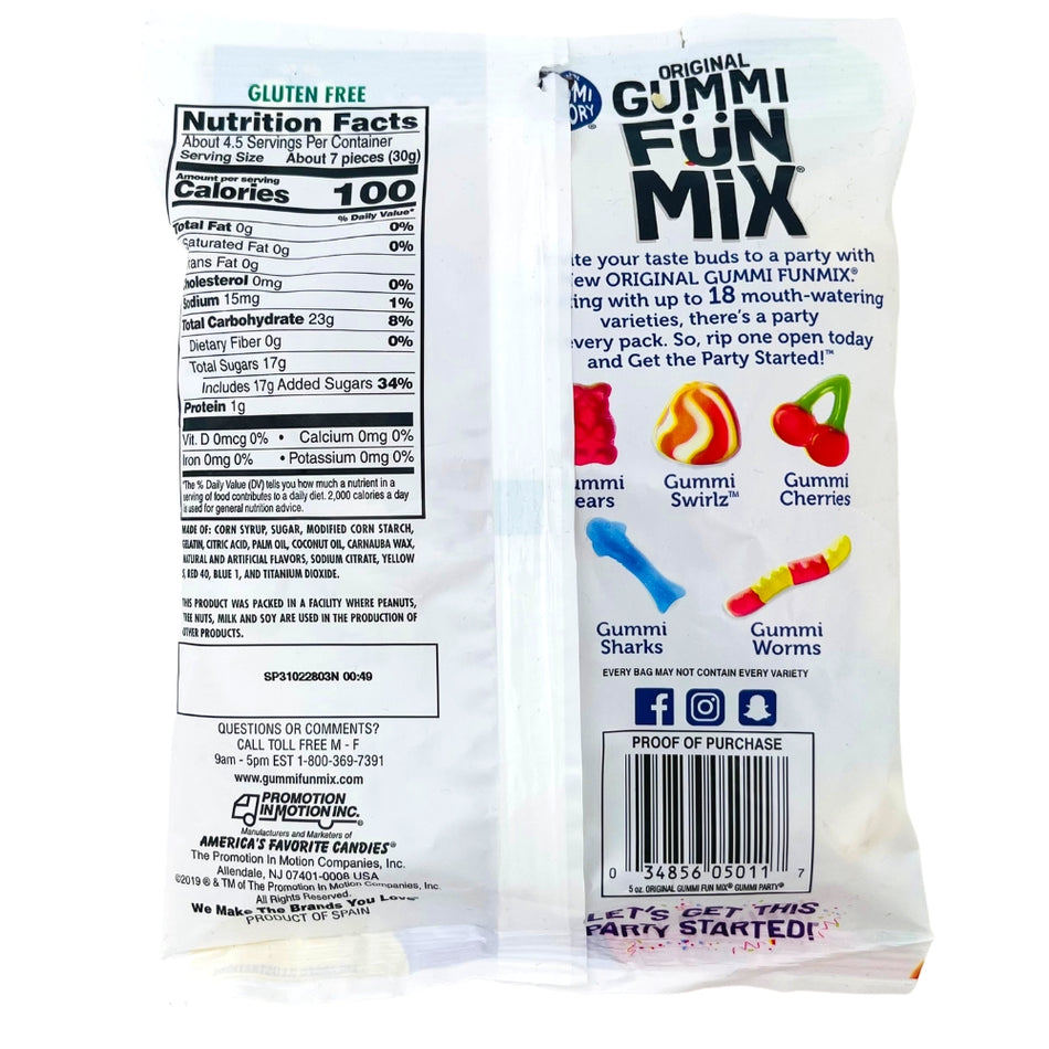 Gummi Fun Mix Gummi Party 5oz - 12 Pack Nutrition Facts - Ingredients - Gummies