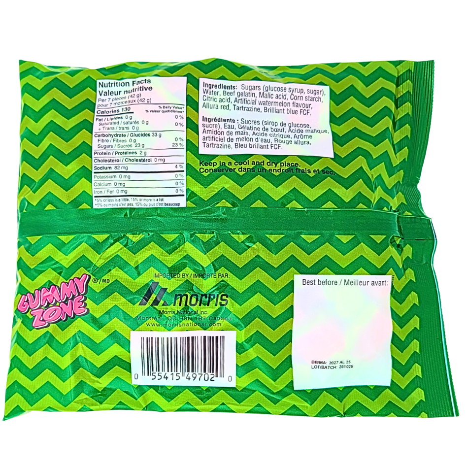 Gummy Zone Sour Watermelon Slices 1kg - 1 Pack