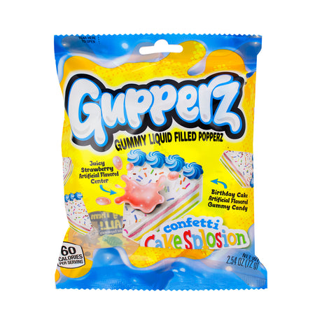 Gupperz Confetti CakeSplosion Gummies 2.54oz  - 12 Pack