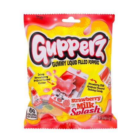 Gupperz Strawberry Milk Splash Gummies 2.54oz - 12 Pack