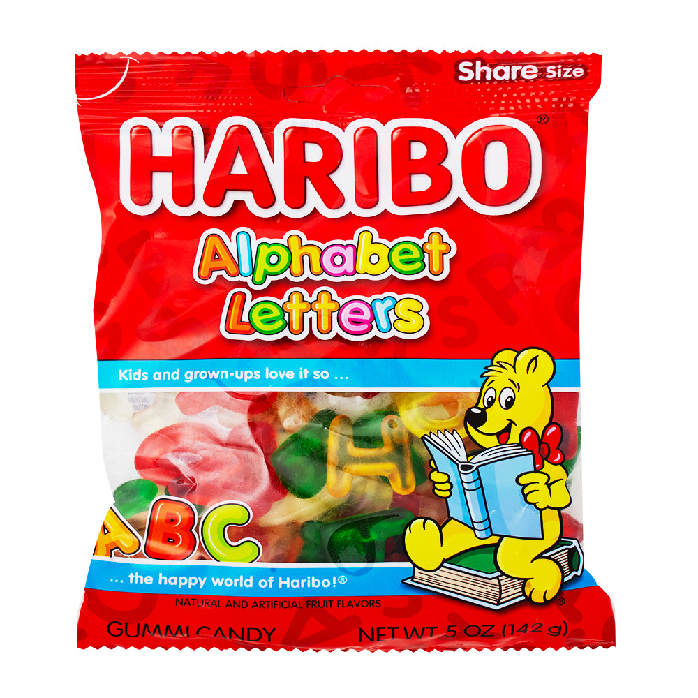 Haribo Alphabet Letters Gummi Candy - 12 Pack