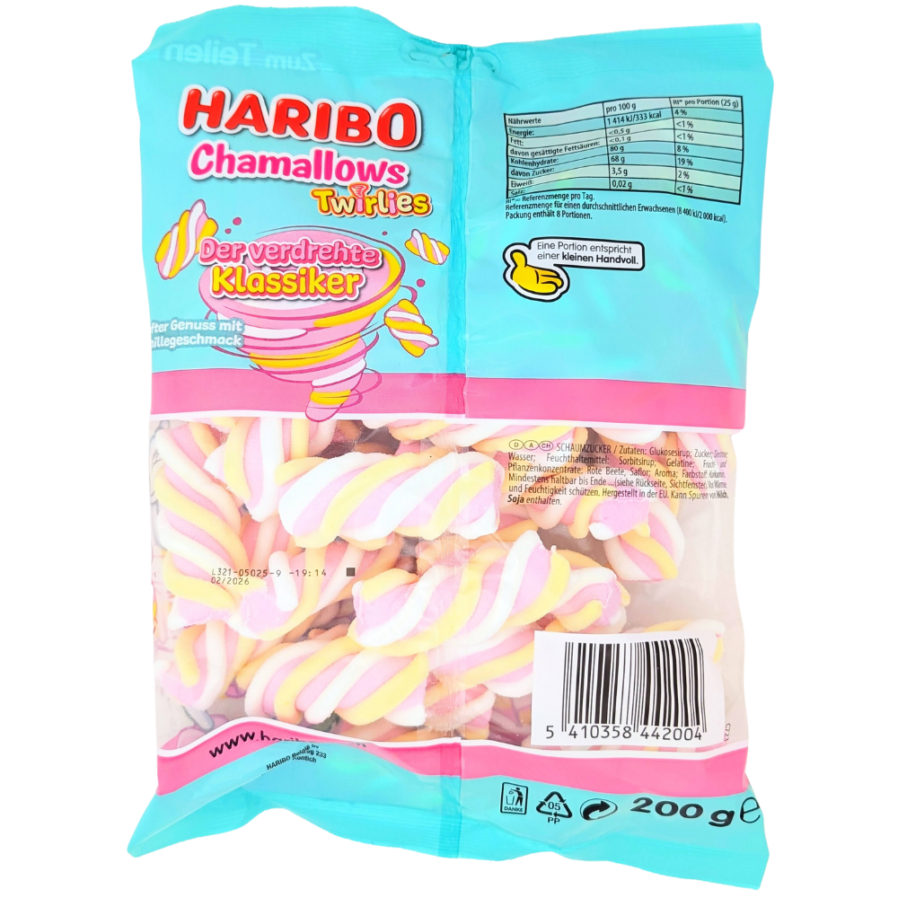 Haribo Chamallows Twirlies 200g (Germany) - 12 Pack