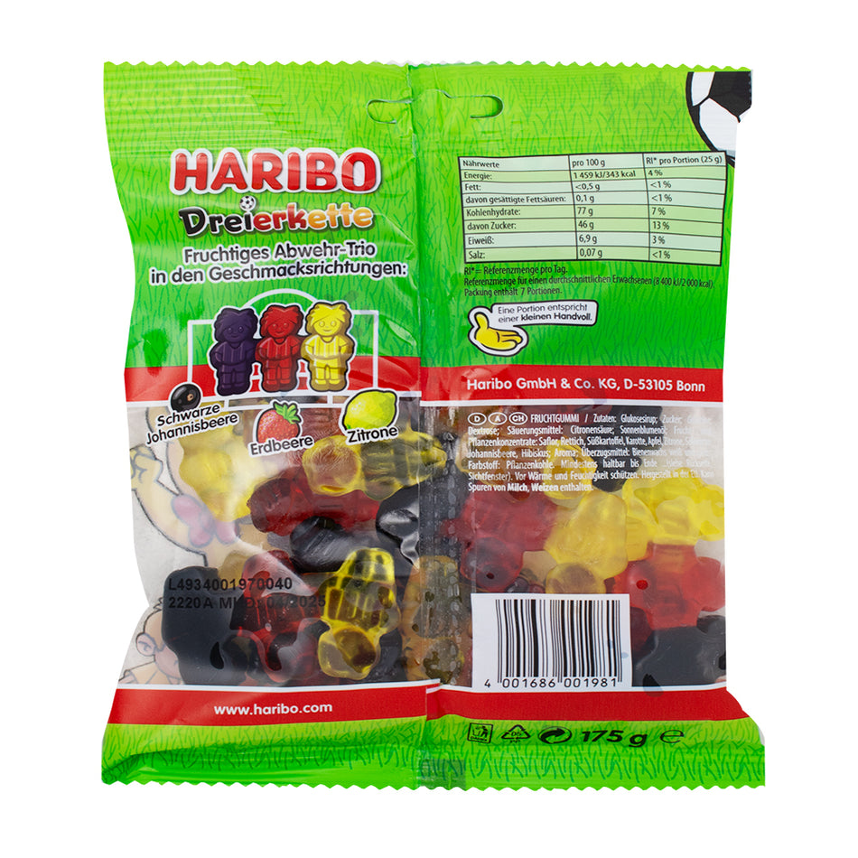 Haribo Dreierkette (Germany) 175g - 19 Pack  Nutrition Facts Ingredients