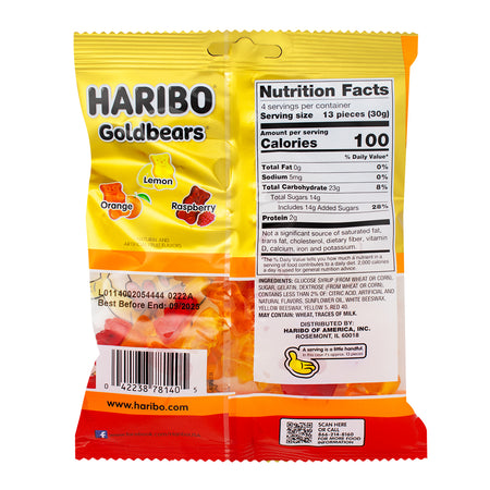 Haribo Gold Bears Fall Edition 4oz - 12 Pack   Nutrition Facts Ingredients