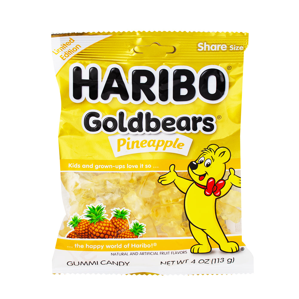 Haribo Gold Bears Pineapple 4oz - 12 Pack