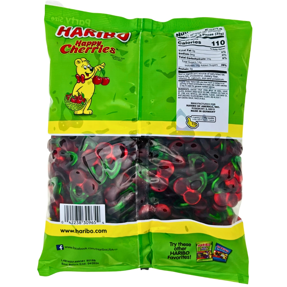 Haribo Happy Cherries Bulk Candy 5lbs ingredients nutrition facts