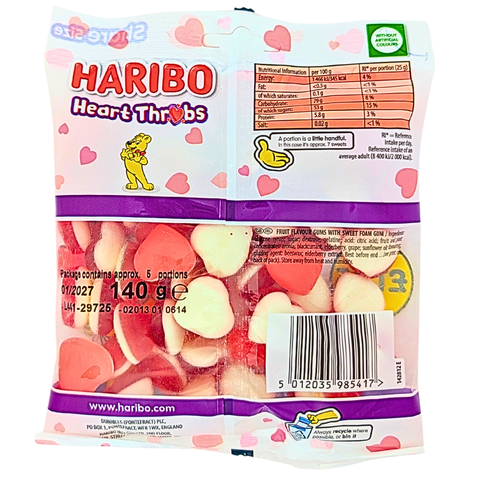 Haribo Heart Throbs 140g (UK) - 12 Pack