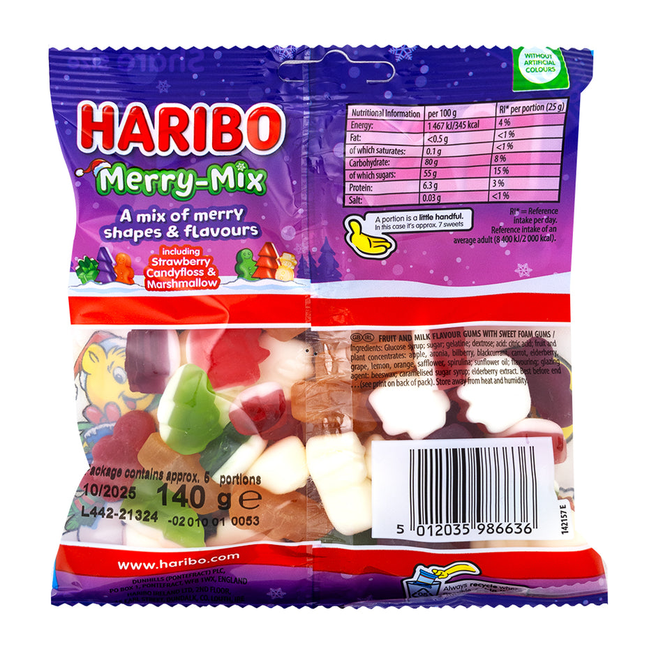 Haribo Merry Mix (UK) 140g - 12 Pack   Nutrition Facts Ingredients
