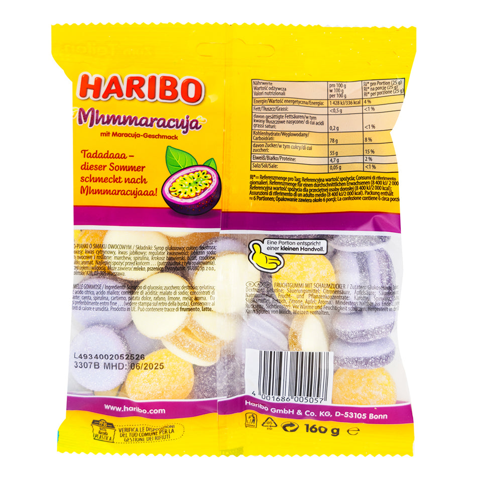 Haribo Maracuja (Germany) 160g - 40 Pack  Nutrition Facts Ingredients
