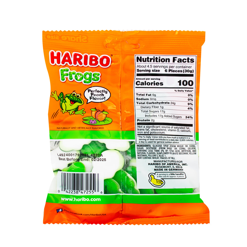 Haribo Frogs 5oz - 12 Pack  Nutrition Facts Ingredients