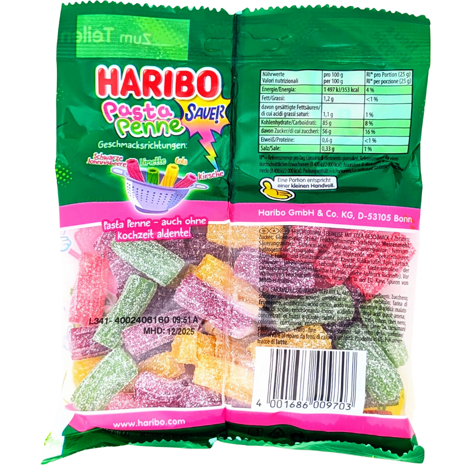 Haribo Pasta Penne Sour 160g (Germany) - 16 Pack