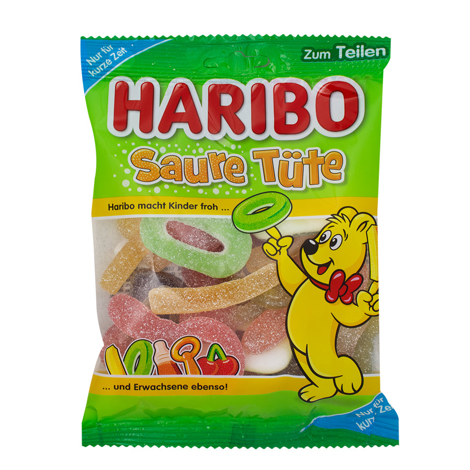 Haribo Sour Tute Gummies (Germany) 175g - 15 Pack - Sour Candy from Haribo