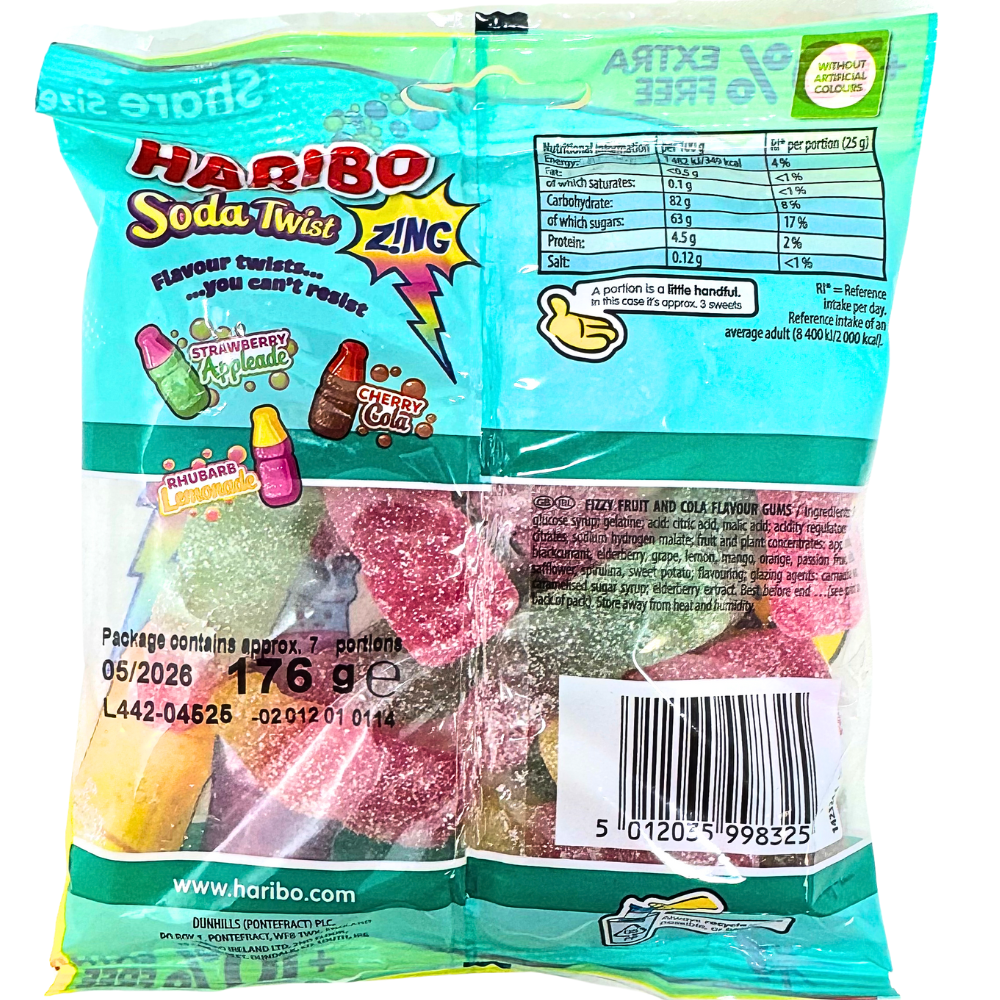 Haribo Soda Twist 176g (UK) - 12 Pack