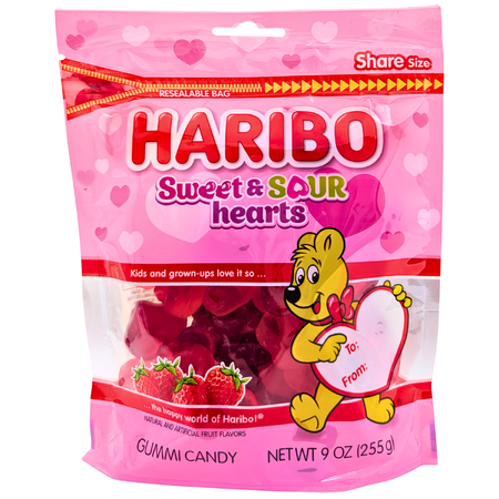 Haribo Sweet and Sour Hearts 9oz - 8 Pack
