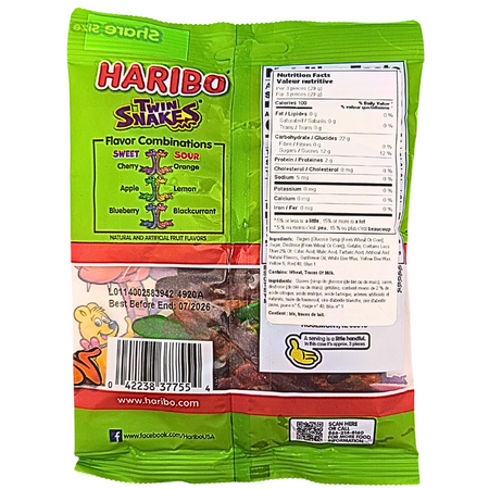 Haribo Twin Snakes Gummi Candy - 12 Pack