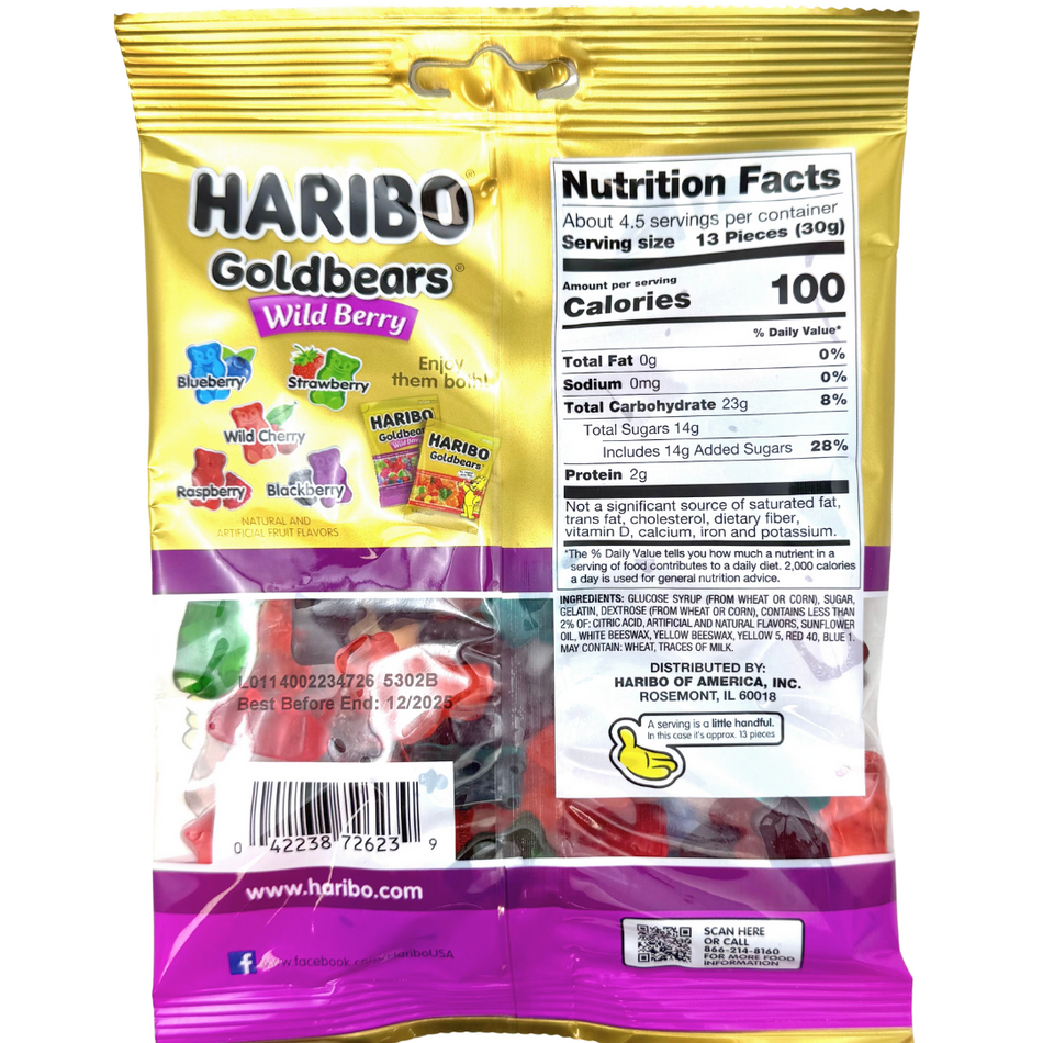 Haribo Gold Bears Wild Berry 5oz - 24 Pack