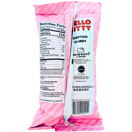 Hello Kitty Candy Cane Cotton Candy 3.1oz - 12 Pack