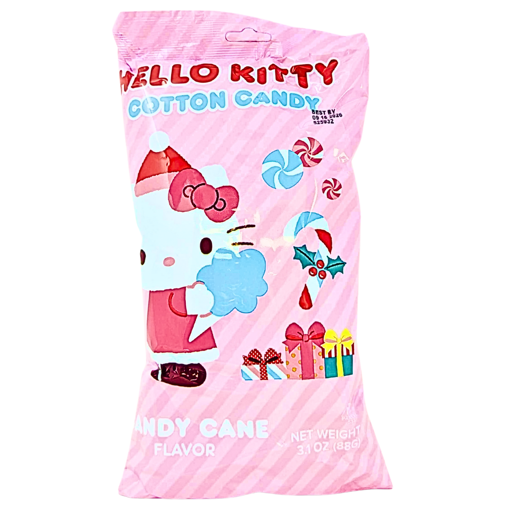 Hello Kitty Candy Cane Cotton Candy 3.1oz - 12 Pack