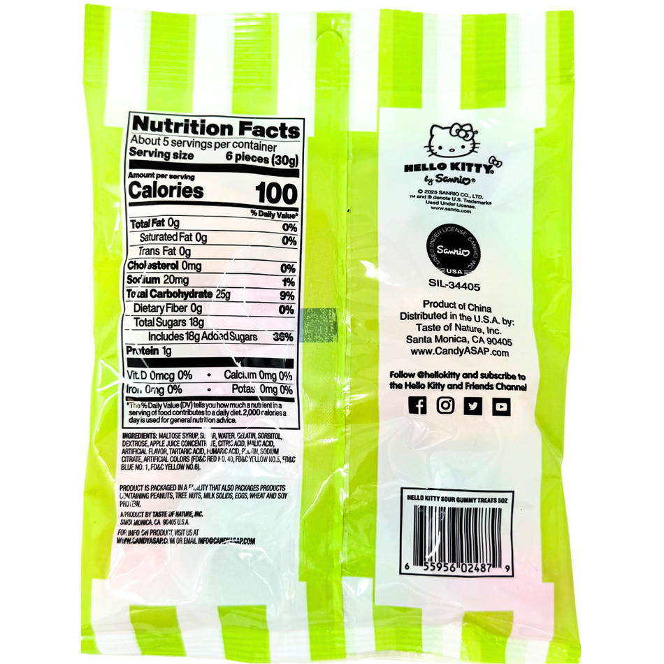 Hello Kitty Sour Gummi Treats 5oz - 12 Pack