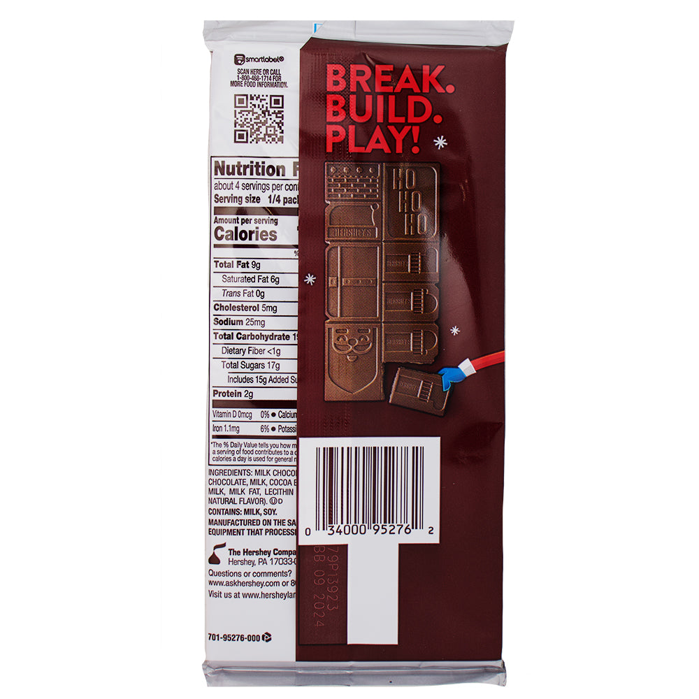 Hershey's Build-a-Santa Milk Chocolate Bar 4oz - 12 Pack Nutrition Facts Ingredients