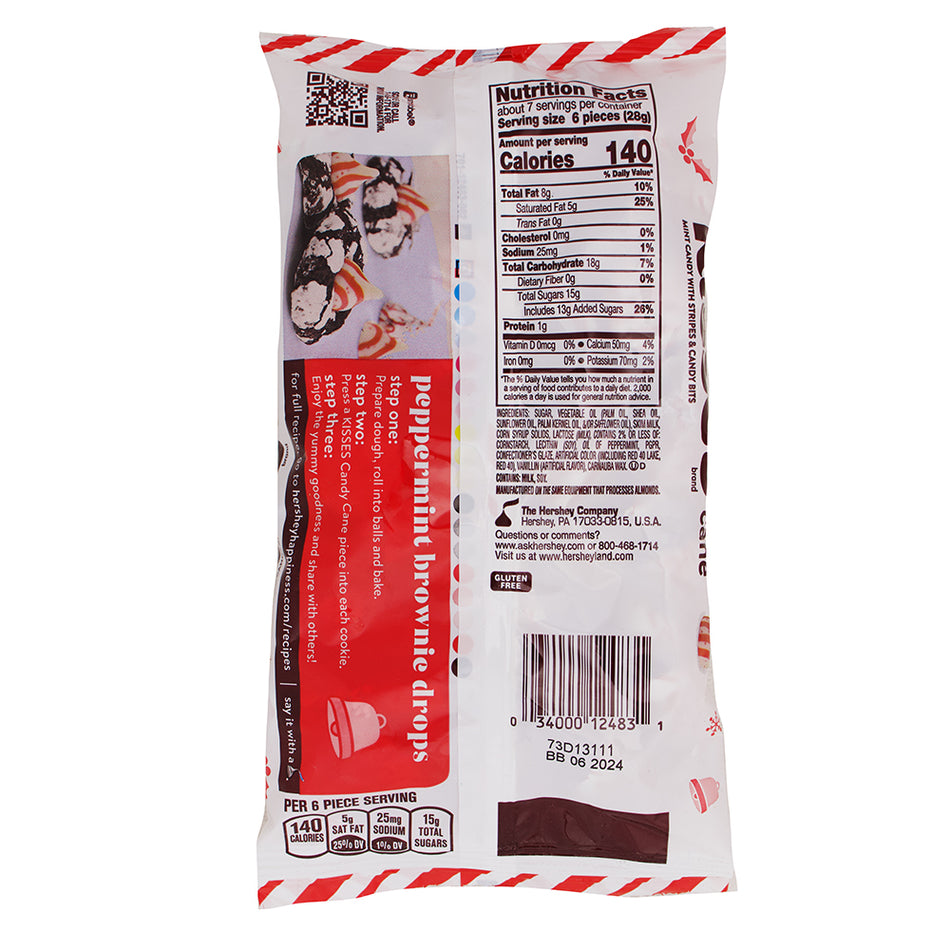Hershey's Kisses Candy Cane 7oz - 12 Pack Nutrition Facts Ingredients