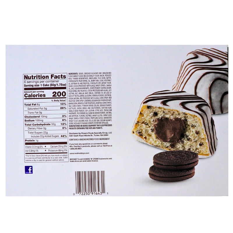 Mrs Freshleys Cookies and Cream 128g - 1 Pack Nutrition Facts - Ingredients
