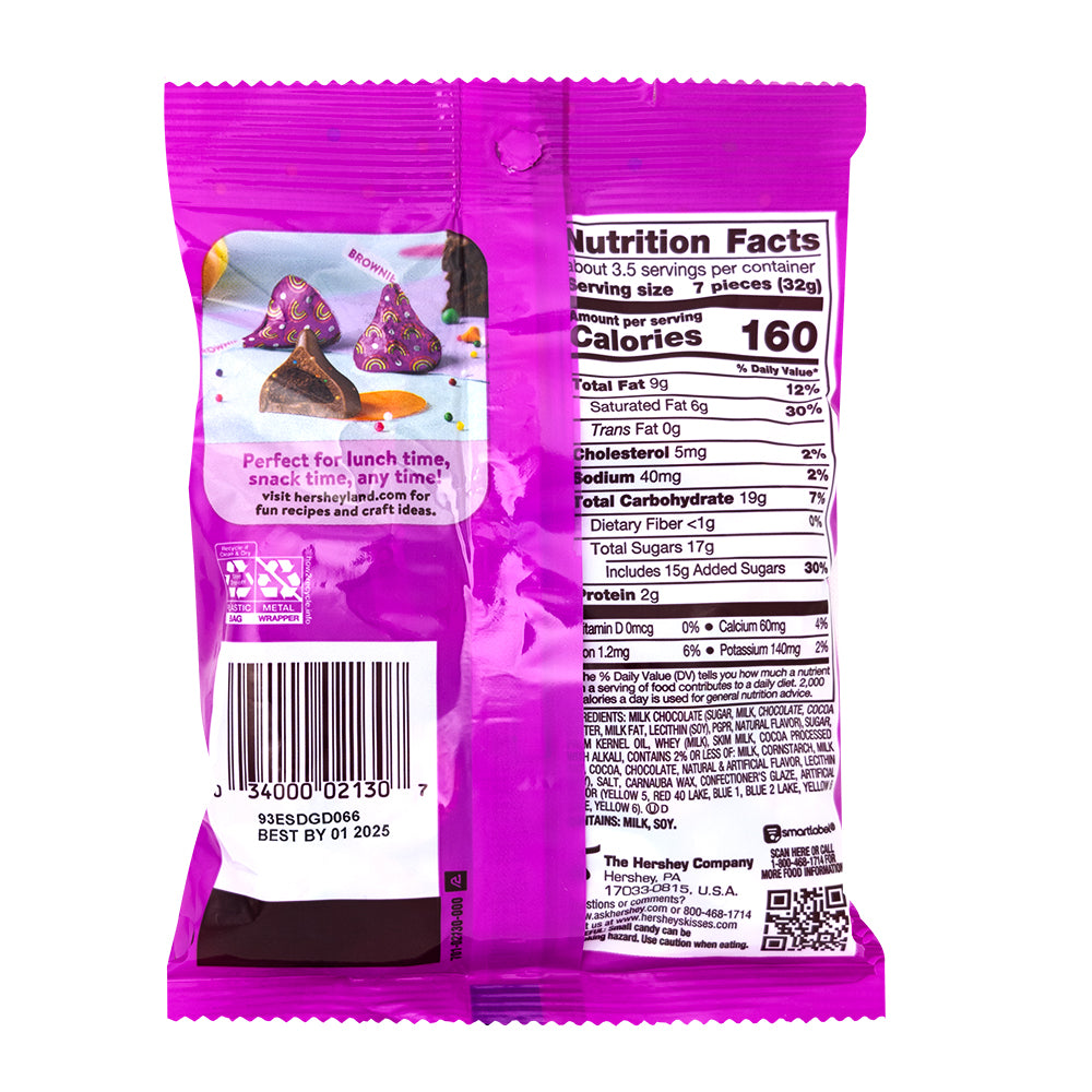 Hershey's Kisses Rainbow Brownie 119g - 12 Pack  Nutrition Facts Ingredients
