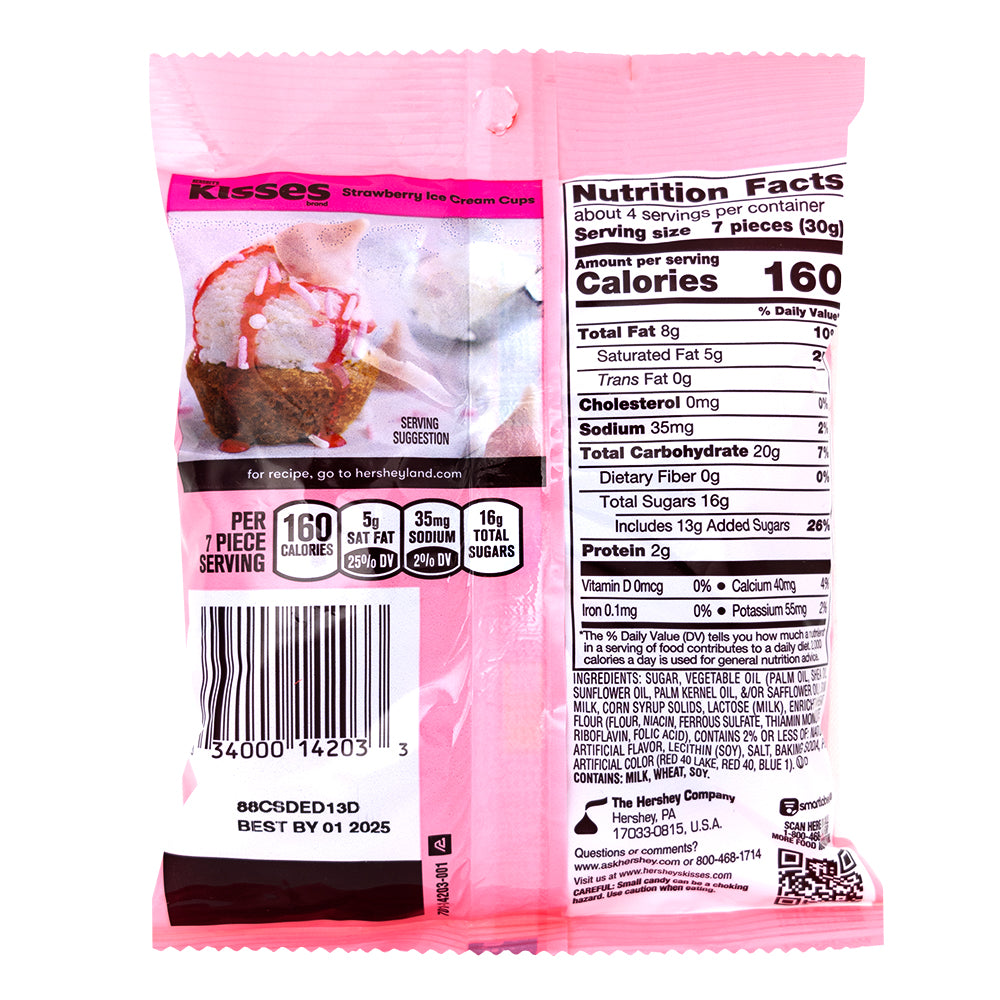 Hershey's Kisses Strawberry Ice Cream 119g - 12 Pack  Nutrition Facts Ingredients
