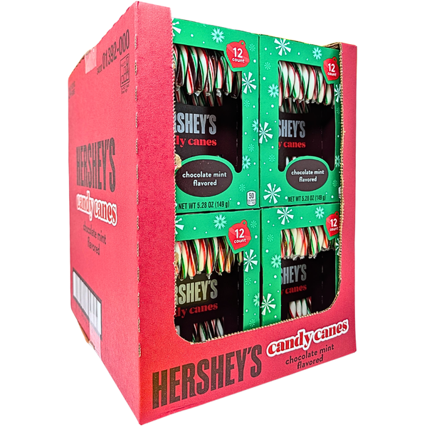 Hershey's Chocolate Mint Flavoured Candy Canes 5.28oz - 24 Pack