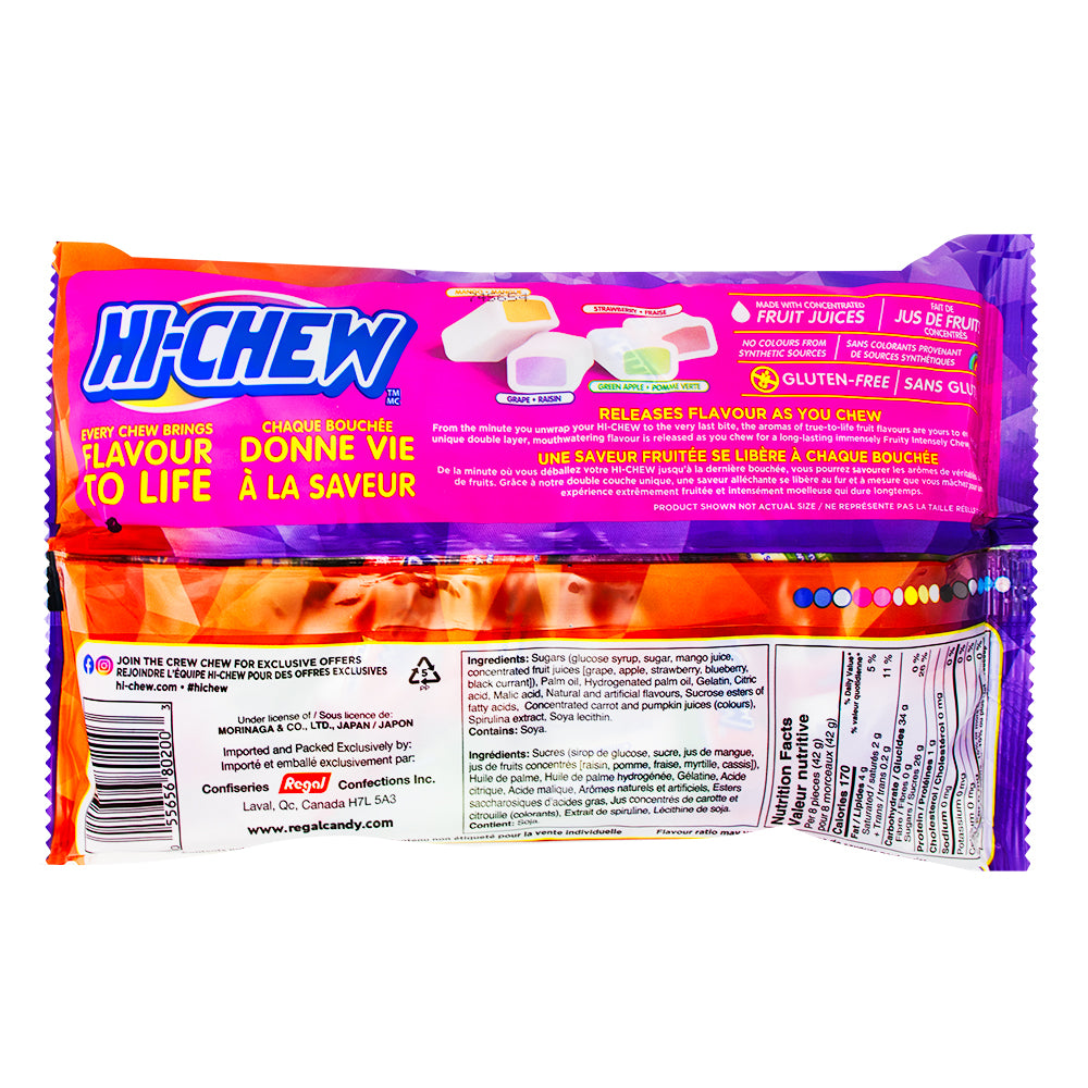 Hi-Chew Fruity Flavours 75ct - 12 Pack   Nutrition Facts Ingredients