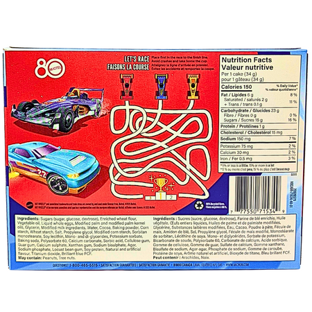 Hostess Hot Wheels Chocolate Cupcakes 6 Pack 206g - 1 Box