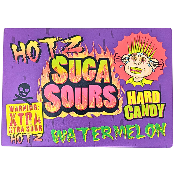 Hotz Suga Sours Watermelon Hard Candy Theatre Box 100g - 12 Pack