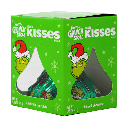 Hershey's Large Solid Milk Chocolate Kisses Grinch - 1.45oz - 24 Pack