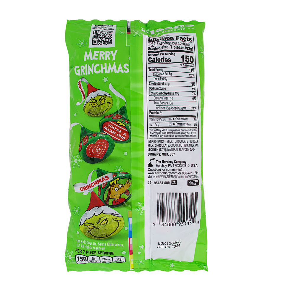 Hershey's Kisses Grinch - 7oz  - 12 Pack Nutrition Facts Ingredients